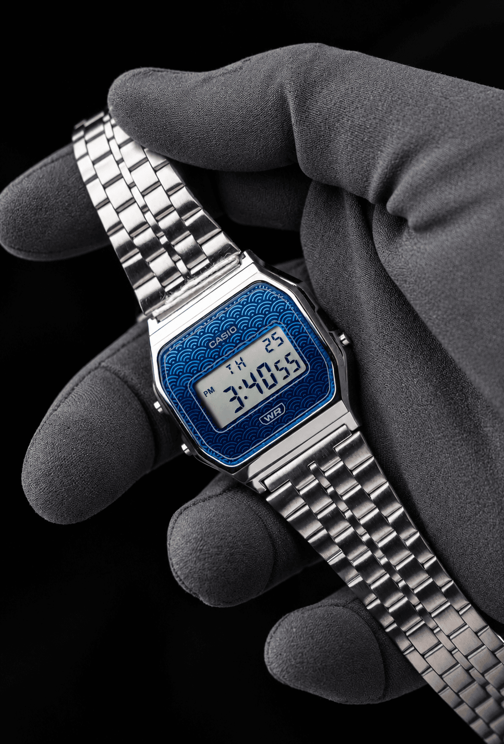 CASIO A159WEVJ-2 DIGITAL SEIGAIHA AZUL